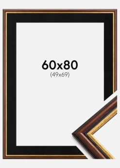 Ramme Siljan Brun 60x80 cm - Passepartout Sort 50x70 cm