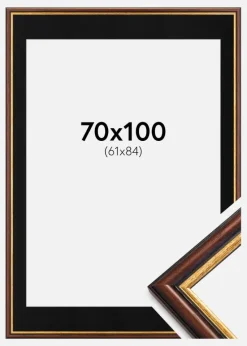 Ramme Siljan Brun 70x100 cm - Passepartout Sort 62x85 cm