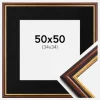 Ramme Siljan Brun 50x50 cm - Passepartout Sort 35x35 cm