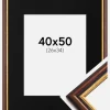 Ramme Siljan Brun 40x50 cm - Passepartout Sort 27x35 cm