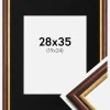 Ramme Siljan Brun 28x35 cm - Passepartout Sort 20x25 cm
