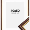 Ramme Siljan Brun 40x50 cm - Passepartout Hvid 29,7x42 cm (A3)
