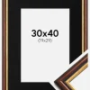 Ramme Siljan Brun 30x40 cm - Passepartout Sort 20x30 cm