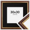 Ramme Siljan Brun 30x30 cm - Passepartout Sort 20x20 cm