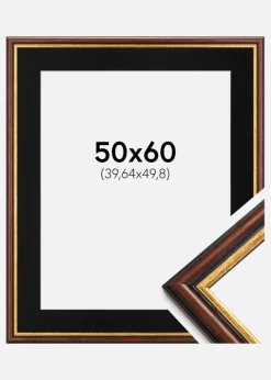 Ramme Siljan Brun 50x60 cm - Passepartout Sort 16x20 inches