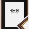 Ramme Siljan Brun 40x50 cm - Passepartout Sort 12x16 inches