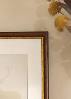 Ramme Siljan Brun 30x40 cm - Passepartout Hvid 20x28 cm