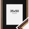 Ramme Siljan Brun 35x50 cm - Passepartout Sort 24x30 cm
