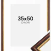 Ramme Siljan Brun 35x50 cm - Passepartout Hvid 25x35 cm