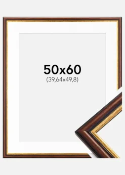 Ramme Siljan Brun 50x60 cm - Passepartout Hvid 16x20 inches