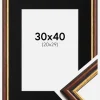 Ramme Siljan Brun 30x40 cm - Passepartout Sort 21x30 cm