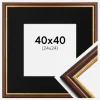 Ramme Siljan Brun 40x40 cm - Passepartout Sort 25x25 cm