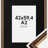 Ramme Siljan Brun 42x59,4 cm (A2) - Passepartout Sort 25x38 cm