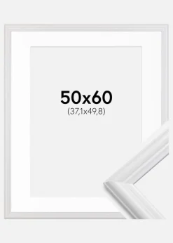 Ramme Siljan Hvid 50x60 cm - Passepartout Hvid 15x20 inches