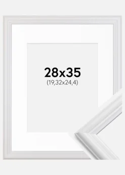 Ramme Siljan Hvid 28x35 cm - Passepartout Hvid 8x10 inches