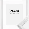 Ramme Siljan Hvid 24x30 cm - Passepartout Hvid 7x9 inches
