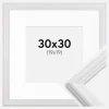 Ramme Siljan Hvid 30x30 cm - Passepartout Hvid 20x20 cm