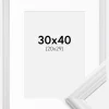 Ramme Siljan Hvid 30x40 cm - Passepartout Hvid 21x30 cm