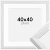 Ramme Siljan Hvid 40x40 cm - Passepartout Hvid 32x32 cm