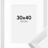 Ramme Siljan Hvid 30x40 cm - Passepartout Hvid 20x30 cm