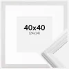 Ramme Siljan Hvid 40x40 cm - Passepartout Hvid 25x25 cm