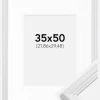 Ramme Siljan Hvid 35x50 cm - Passepartout Hvid 9x12 inches