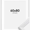 Ramme Siljan Hvid 60x80 cm - Passepartout Hvid 50x65 cm