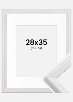 Ramme Siljan Hvid 28x35 cm - Passepartout Hvid 20x25 cm