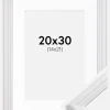 Ramme Siljan Hvid 20x30 cm - Passepartout Hvid 15x22 cm