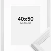 Ramme Siljan Hvid 40x50 cm - Passepartout Hvid 27,5x37 cm