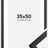 Ramme Siljan Sort 35x50 cm - Passepartout Hvid 11x17 inches