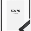 Ramme Siljan Sort 50x70 cm - Passepartout Hvid 33x56 cm