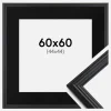 Ramme Siljan Sort 60x60 cm - Passepartout Sort 45x45 cm