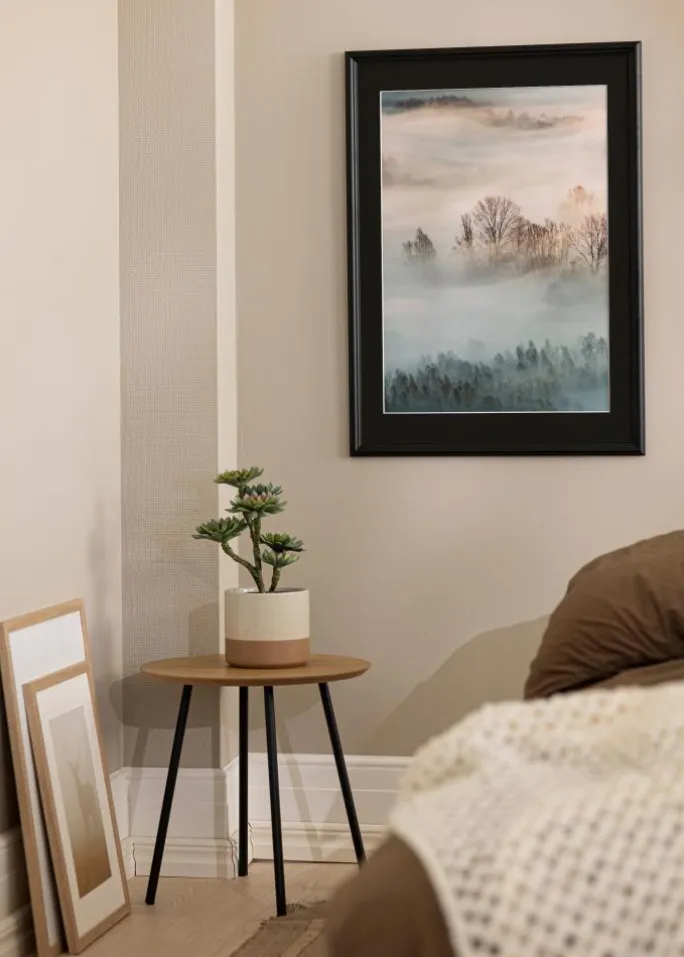 Ramme Siljan Sort 60x60 cm - Passepartout Sort 45x45 cm