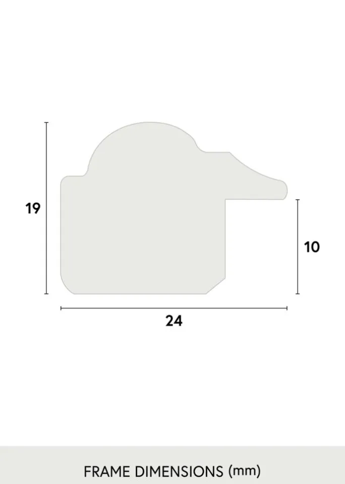 Ramme Siljan Sort 50x60 cm - Passepartout Hvid 35x45 cm