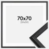 Ramme Siljan Sort 70x70 cm - Passepartout Hvid 60x60 cm
