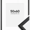 Ramme Siljan Sort 50x60 cm - Passepartout Hvid 14x18 inches