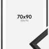 Ramme Siljan Sort 70x90 cm - Passepartout Hvid 60x80 cm