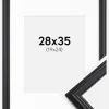 Ramme Siljan Sort 28x35 cm - Passepartout Hvid 20x25 cm