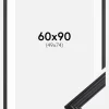 Ramme Siljan Sort 60x90 cm - Passepartout Hvid 50x75 cm