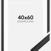 Ramme Siljan Sort 40x60 cm - Passepartout Hvid 32,9x48,3 cm (A3+)
