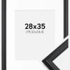 Ramme Siljan Sort 28x35 cm - Passepartout Hvid 8x10 inches