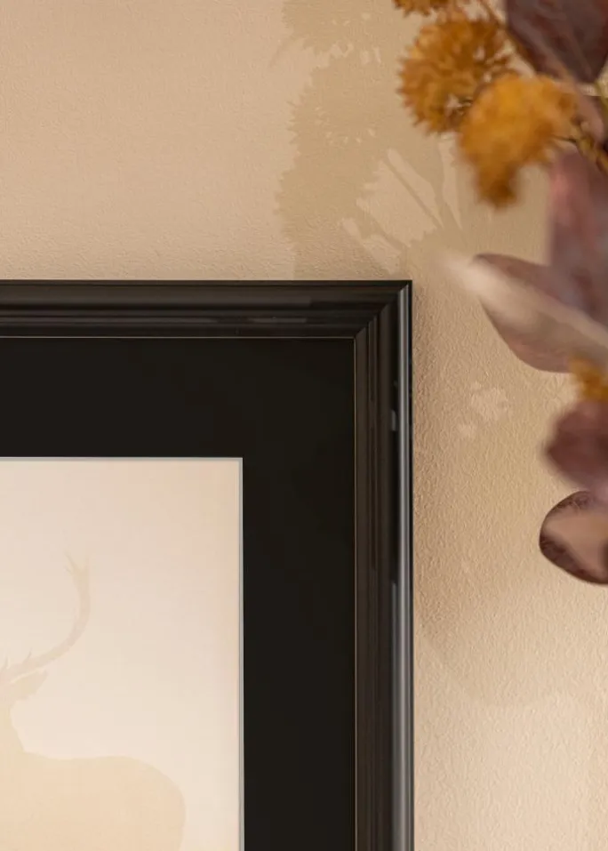 Ramme Siljan Sort 60x60 cm - Passepartout Sort 50x50 cm