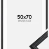 Ramme Siljan Sort 50x70 cm - Passepartout Hvid 42x59,4 cm (A2)
