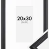 Ramme Siljan Sort 20x30 cm - Passepartout Hvid 10x20 cm