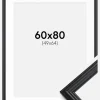 Ramme Siljan Sort 60x80 cm - Passepartout Hvid 50x65 cm