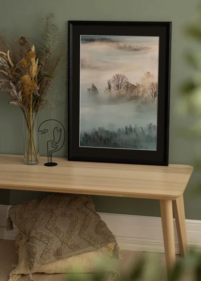 Ramme Siljan Sort 70x90 cm - Passepartout Sort 24x30 inches