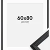 Ramme Siljan Sort 60x80 cm - Passepartout Hvid 50x60 cm