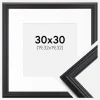 Ramme Siljan Sort 30x30 cm - Passepartout Hvid 8x8 inches