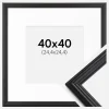 Ramme Siljan Sort 40x40 cm - Passepartout Hvid 10x10 inches